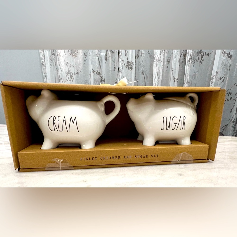Rae Dunn ceramic piglet cream and sugar set
